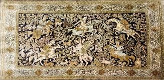 [Carpet with hunting scene]