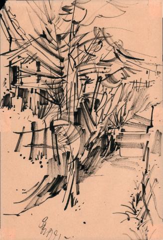 Untitled (village street scene)