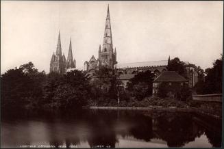 Lichfield Cathedral from Pool. 4411. J. V.