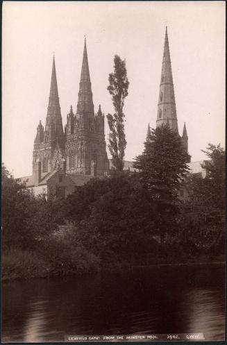 Lichfield Cathedral from the Minister Pool. 3942. G. W. W.