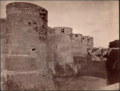 untitled [view of city wall, canal, bridge]