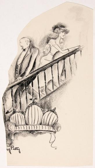 No caption (Man and woman on stairs)
