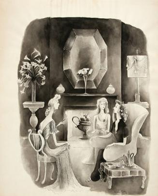 No caption (Three women seated in an interior)