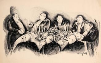 No caption (Eight men sitting around a table)