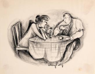 No caption (Man and woman seated at a table)