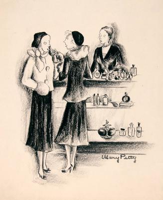 No caption (Three women in a parfume shop)