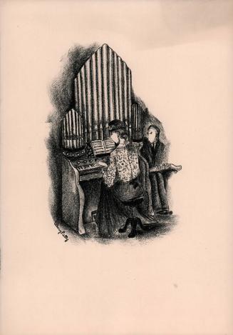 Man and woman by an organ