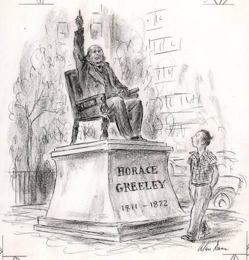 No caption (Horace Greeley statue)