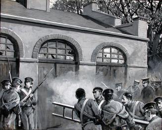 Group of Soldiers Storming a Building