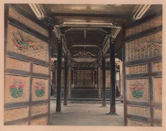 Inside temple (Haiden) at Shiba, Tokio