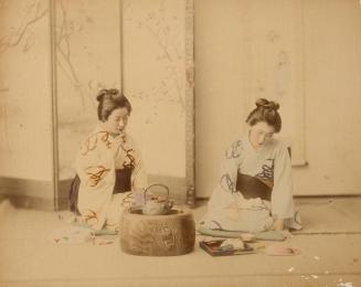 [Two women performing tea ceremony]