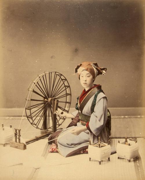 [Woman spinning]