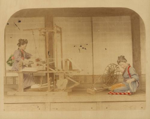 [Women spinning and weaving]