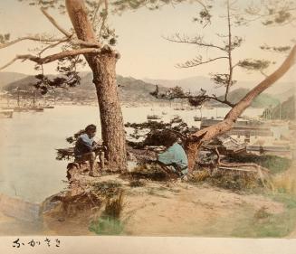 682. Two men overlooking Nagasaki Harbor