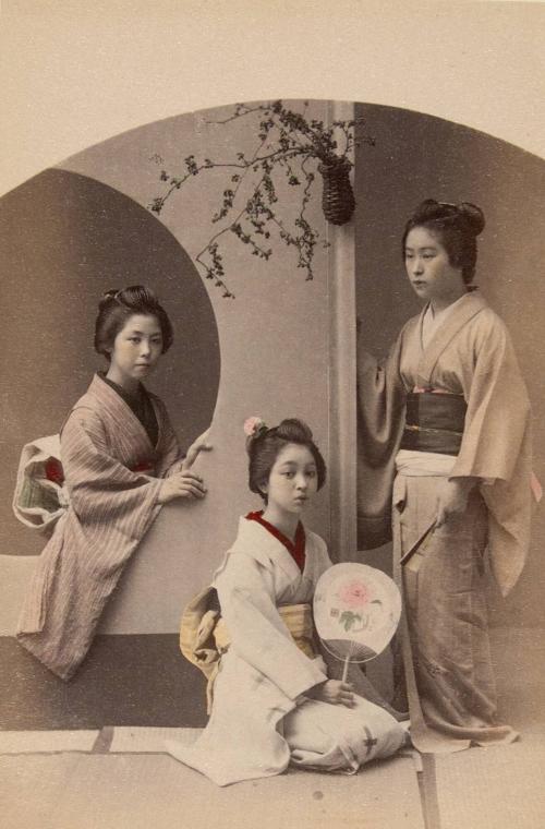 Studio portrait of three women