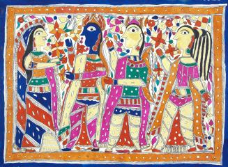 Ahalya, Rama and Lakshimana with Vishwamitra