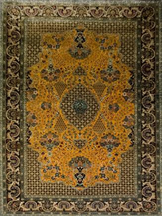 Carpet with medallion design at center