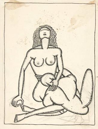Erotic drawing of two figures