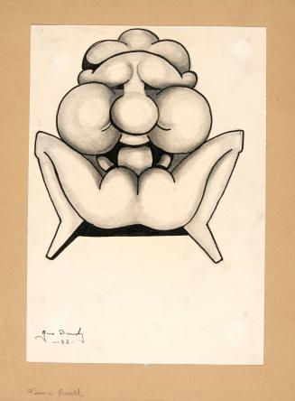 Abstract erotic drawing caricature of human face
