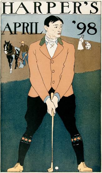 Man golfing, April 1898, Harper's Magazine