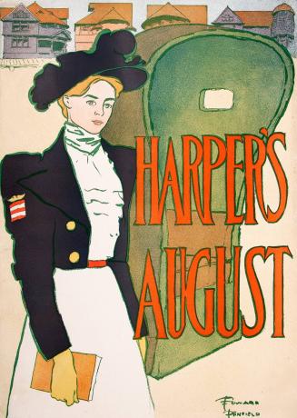 Woman with insignia on sleeve, August 1897, Harper's Magazine