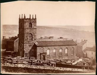 [Church, churchyard view]