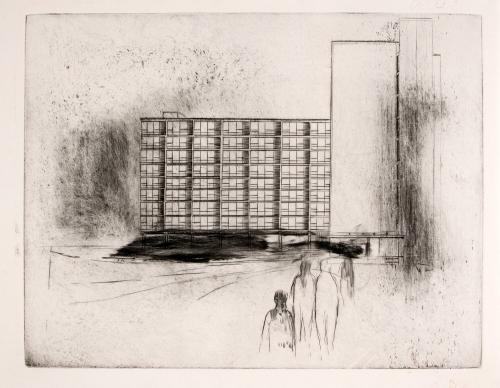 [Figure in Front of Building]