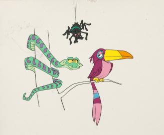 L158. Parrot, snake and spider (1)