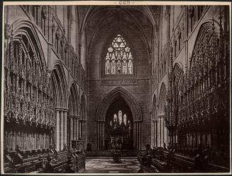 [Chester Cathedral interior view, window detail]