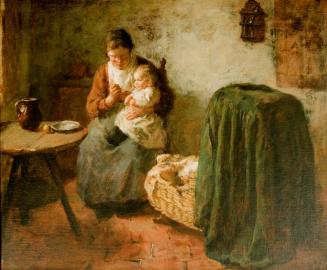 [Peasant woman feeding child]