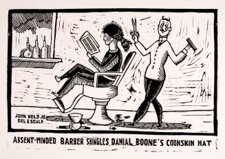 Absent-Minded Barber Shingles Daniel Boone's Coonskin Hat