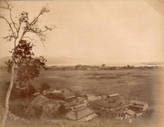 Town with Field and Lake in Background