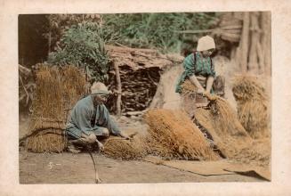 [Man and woman with sheaves]