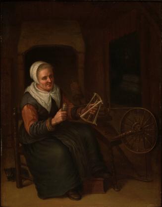 [Old woman spinning]