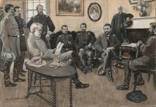 General Lee and General Grant at Appomattox