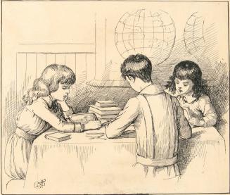 Three Children Studying