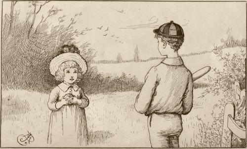 [Boy and girl playing baseball]