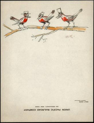Three (3) birds on branch