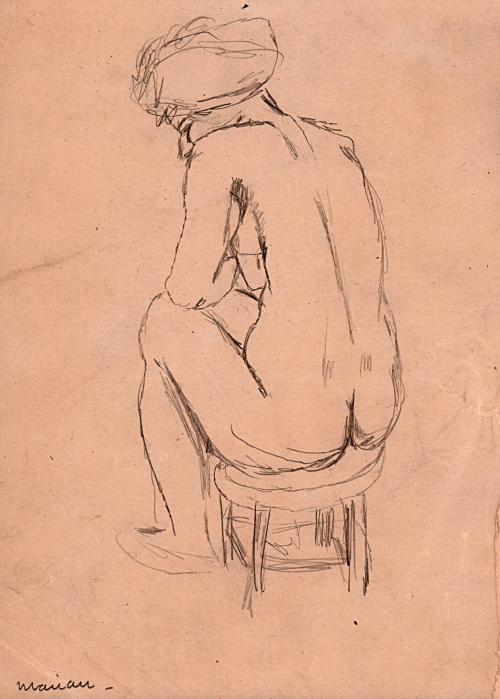 Marian [seated nude with turban]