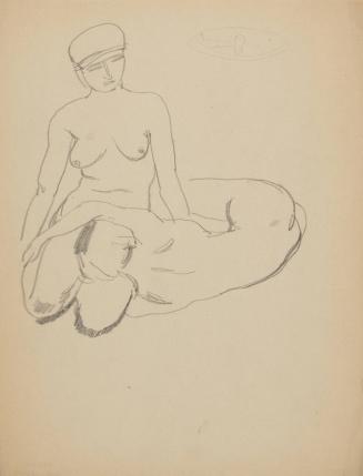 [two female nudes -one reclining, one seated]