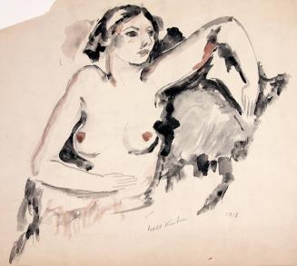 [seated female nude-head and torso]