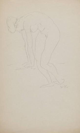 [Study of nude woman, bent over]