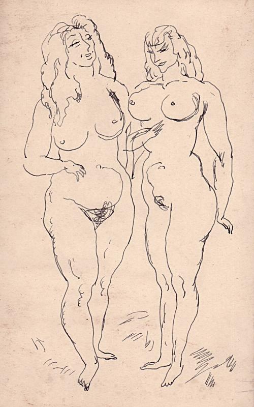 [two standing female nudes]