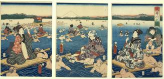 Triptych: Women on River Ferry
