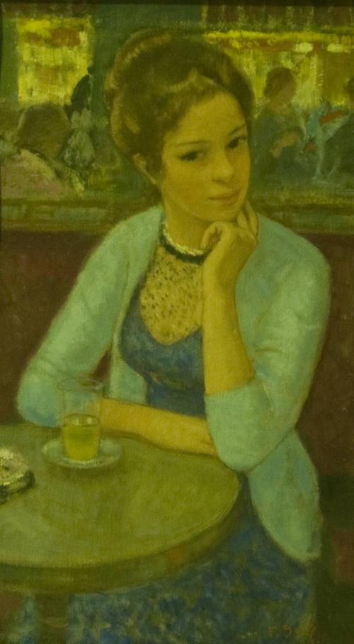 Portrait of Woman in Cafe