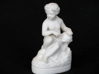 [Nude child with compass and globe parian figurine]