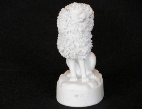 [Parian poodle ornament with "coleslaw" wool]