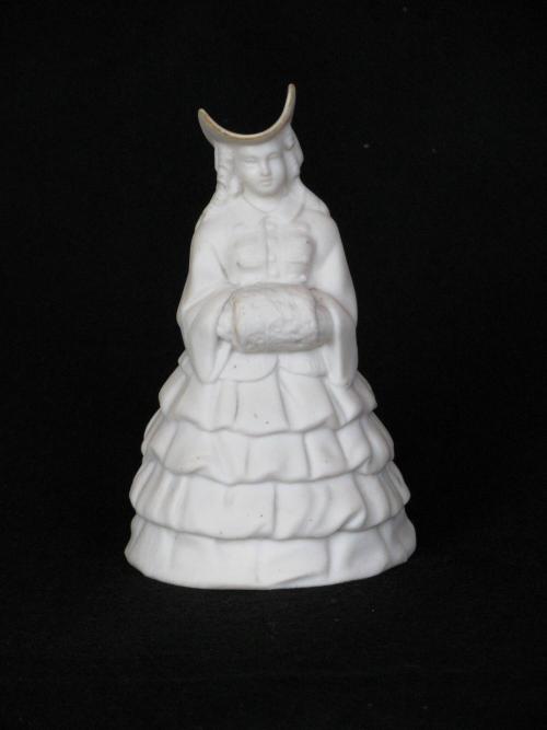 [Parian figurine pitcher of woman holding muff]