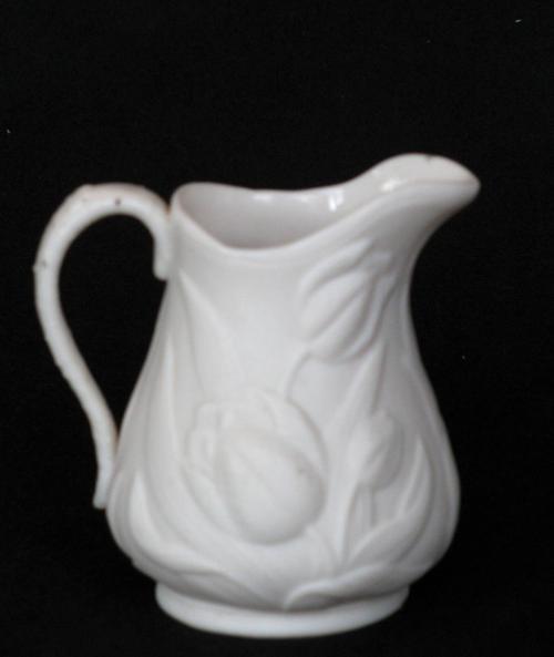 [Tulip patterned parian pitcher]