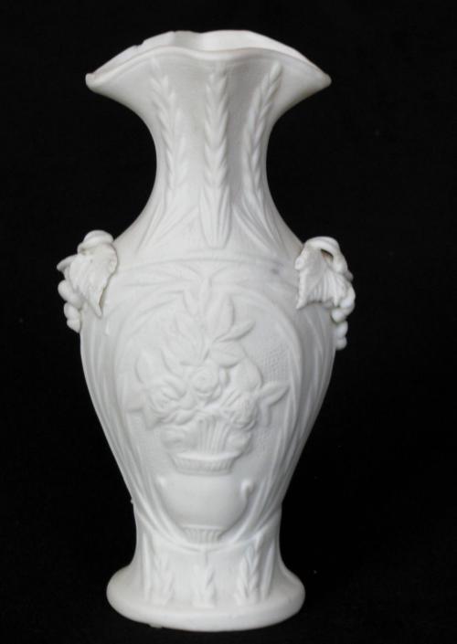 [Amphora-shaped parian vase with flared lip]